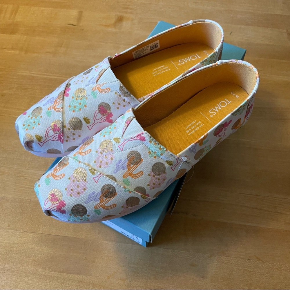Toms Natural Desert Oasis Print Cactus Joshua Tree Alpargata NIB NWT 7.5
